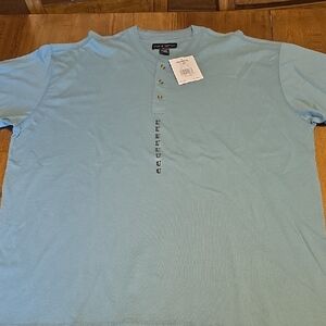 Croft & Barrow Light Trellis Shoet Sleeve Henley Shirt